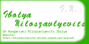 ibolya miloszavlyevits business card